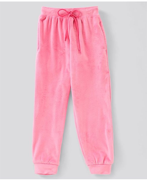 Pine Kids Full Sleeves Velour Set with Hoodie and Trouser - Pink