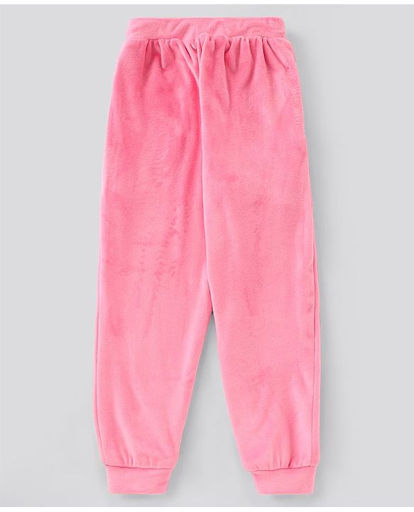Pine Kids Full Sleeves Velour Set with Hoodie and Trouser - Pink