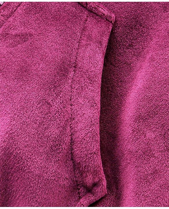 Pine Kids Full Sleeves Velour Set with Hoodie and Trouser - Purple
