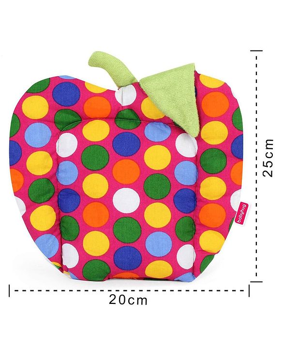 Babyhug Rai (Mustard) Seed Filling Pillow Fruit Shape Polka Dots Print - Pink