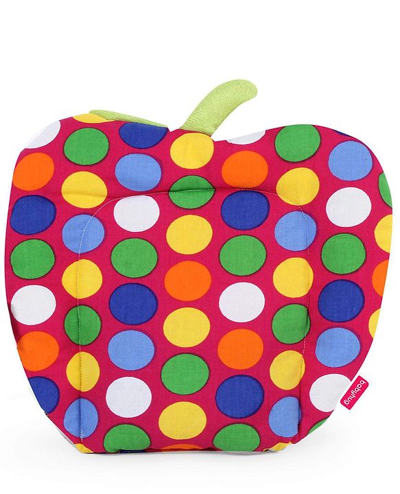 Babyhug Rai (Mustard) Seed Filling Pillow Fruit Shape Polka Dots Print - Pink