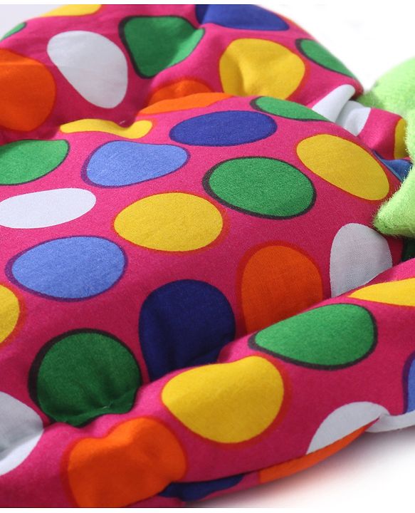 Babyhug Rai (Mustard) Seed Filling Pillow Fruit Shape Polka Dots Print - Pink
