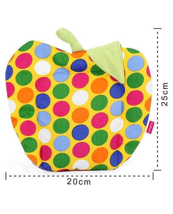 Babyhug Rai (Mustard) Seed Filling Pillow Fruit Shape Polka Dots Print - Yellow