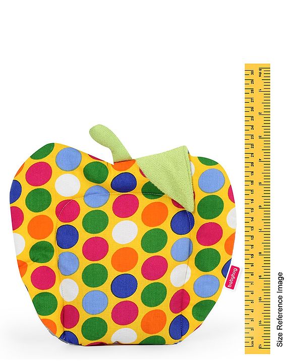 Babyhug Rai (Mustard) Seed Filling Pillow Fruit Shape Polka Dots Print - Yellow