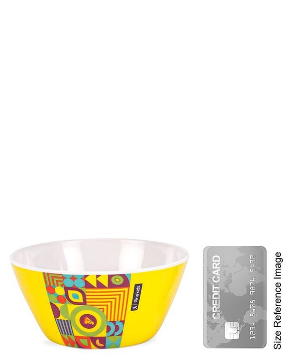 Pine Kids Melamine Bowl With Fork And Spoon Yellow - Pack Of 3