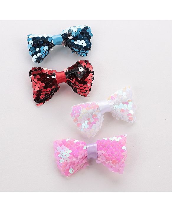Pine Kids Bow & Butterfly Clips Pack Of 4 - Multicolor