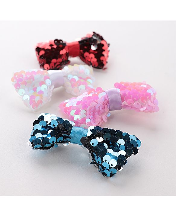 Pine Kids Bow & Butterfly Clips Pack Of 4 - Multicolor