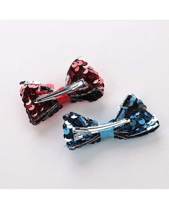 Pine Kids Bow & Butterfly Clips Pack Of 4 - Multicolor