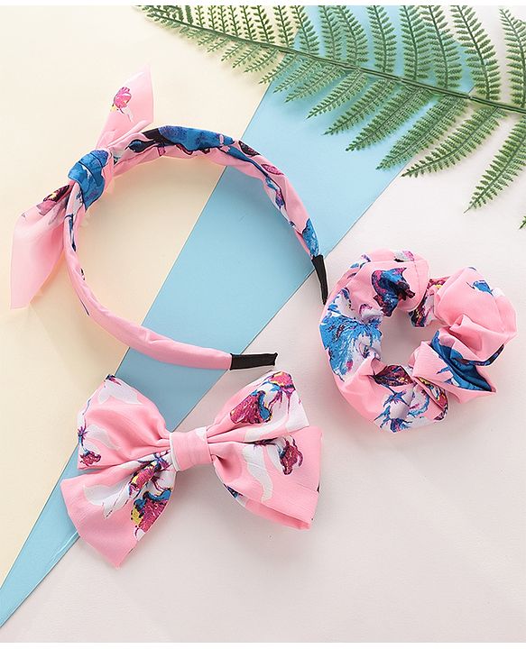 Pine Kids Hair Accessories Combo Sets Pack of 3 - Pink