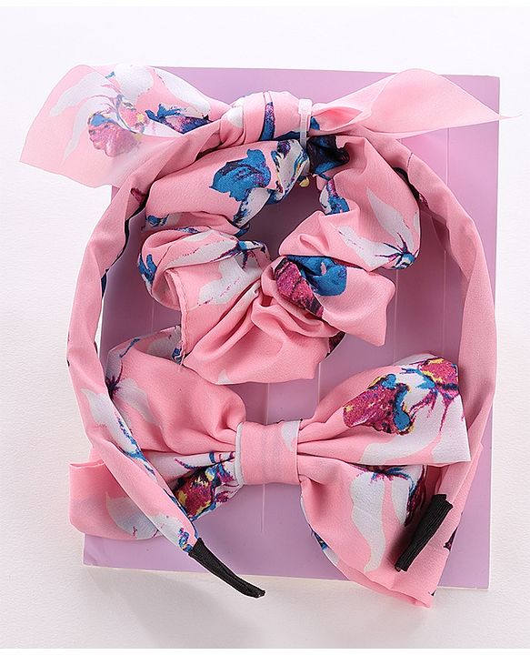 Pine Kids Hair Accessories Combo Sets Pack of 3 - Pink