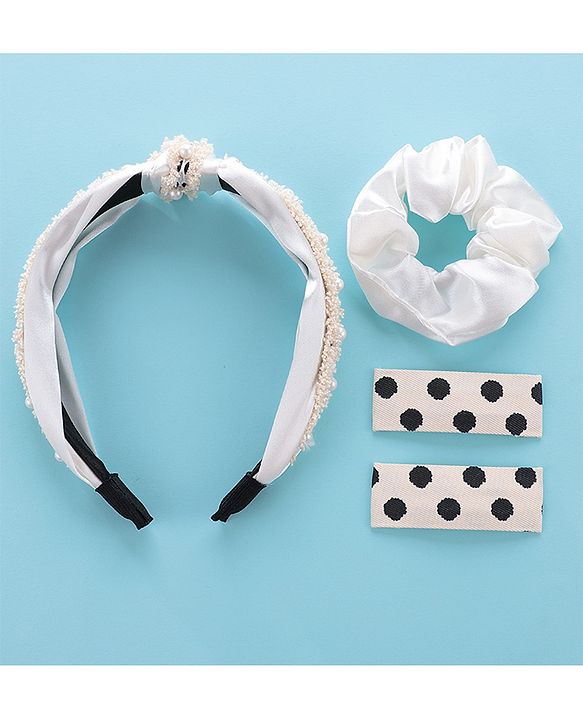 Pine Kids Hair Accessories Combo Set Pack of 3 - White