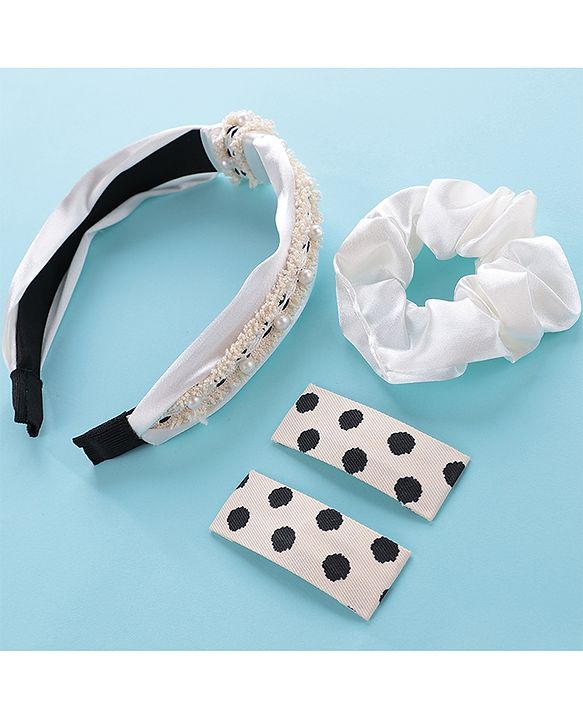 Pine Kids Hair Accessories Combo Set Pack of 3 - White