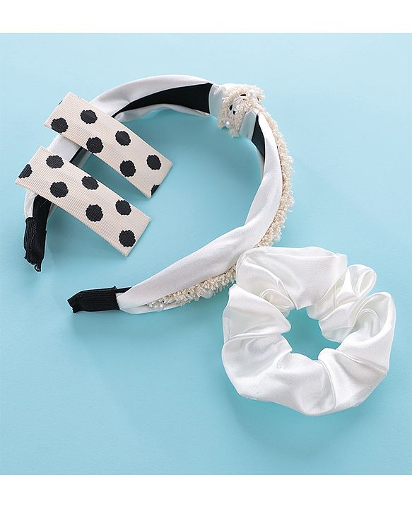 Pine Kids Hair Accessories Combo Set Pack of 3 - White