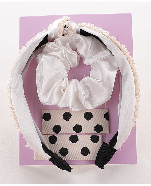 Pine Kids Hair Accessories Combo Set Pack of 3 - White