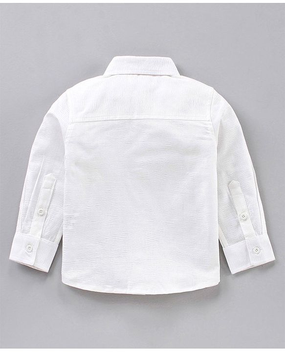 Babyhug 3 Piece Full Sleeves Party Suit With Bow - Maroon White