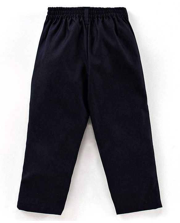Babyhug 3 Piece Full Sleeves Party Suit With Bow - Light & Navy Blue