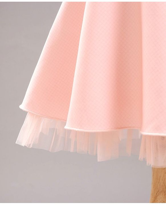 Babyhug Sleeveless Party Wear Frock With Bow Applique - Peach