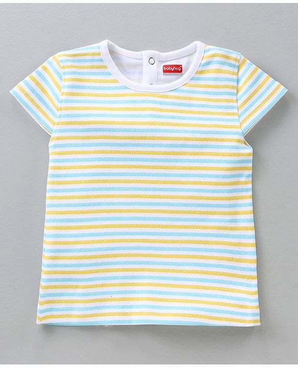 Babyhug Dungaree and Cap Sleeves Tee Set Floral Print - Blue