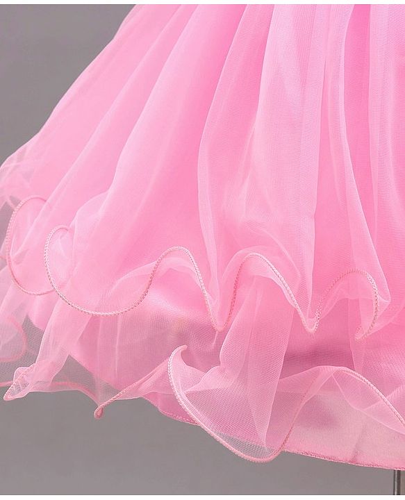 Babyhug Sleeveless Flared Party Frock with Corsage - Pink