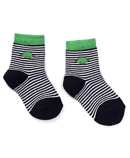 Cute Walk by Babyhug Anti Bacterial Socks Shoe Alien Design - Green Blue