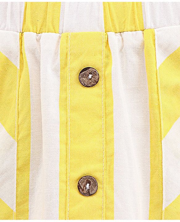 Pine Kids Above Knee Length Softener Washed Skirt Stripes Print - Yellow
