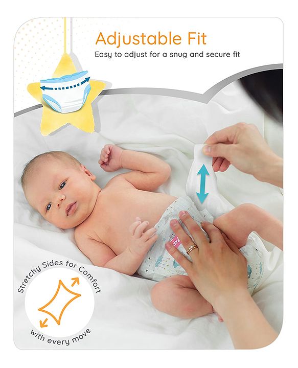 Babyhug Pro Bubble Care Premium Tape Style Diaper for New Born (NB) Size - 22 Pieces - New & Improved Superior Fit