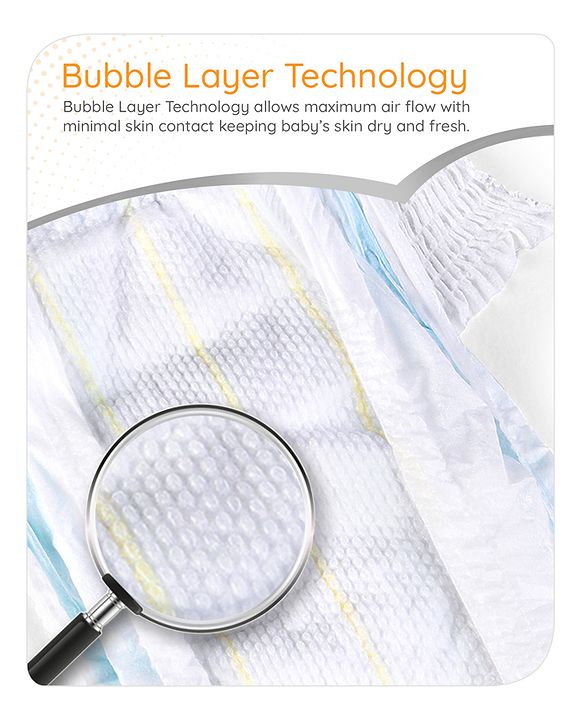 Babyhug Pro Bubble Care Premium Tape Style Diaper for New Born (NB) Size - 22 Pieces - New & Improved Superior Fit