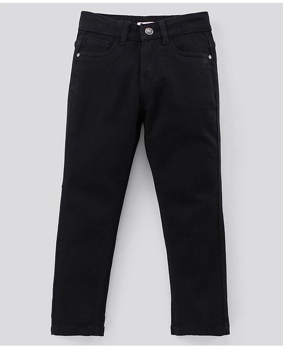 Pine Kids Full Length Enzyme Wash Denim Jeans Solid - Black