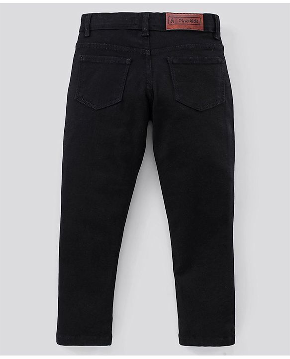Pine Kids Full Length Enzyme Wash Denim Jeans Solid - Black
