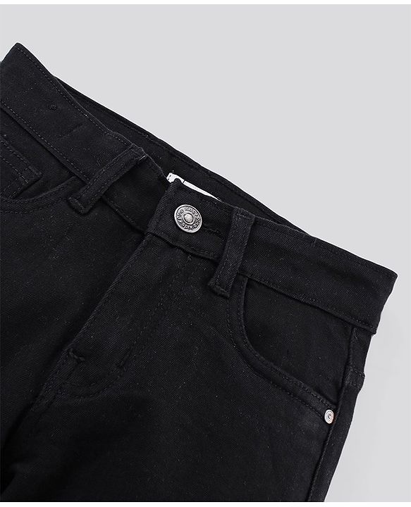 Pine Kids Full Length Enzyme Wash Denim Jeans Solid - Black