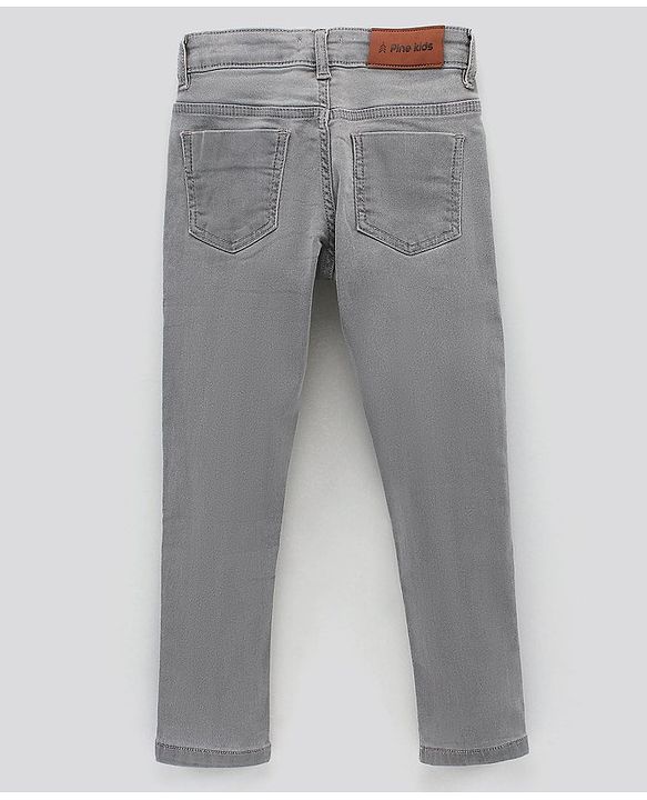 Pine Kids Full Length Denim Jeans With Enzyme Wash - Grey