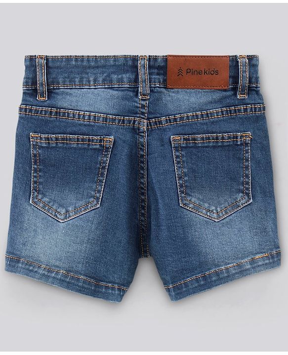 Pine Kids Denim Knee Length Shorts - Blue