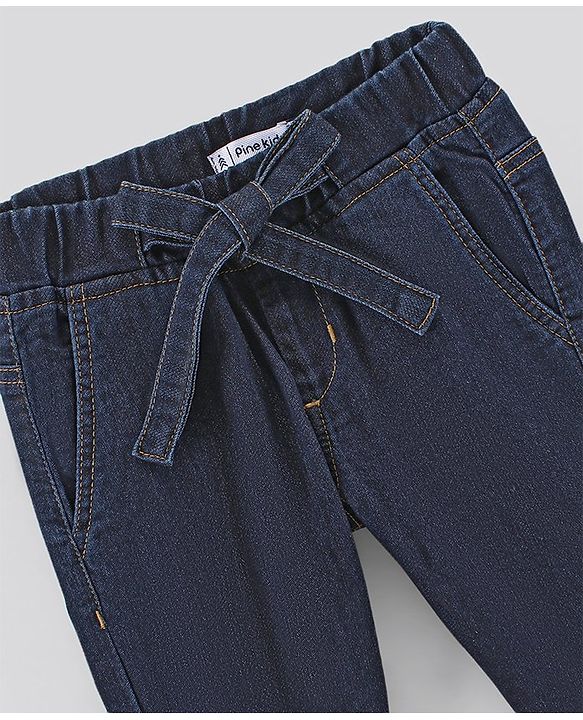 Pine Kids Full Length Solid Joggers - Dark Blue