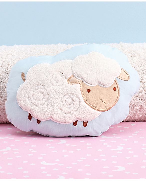 Babyhug Sheep Shape Cuddle Pillow - White & Green