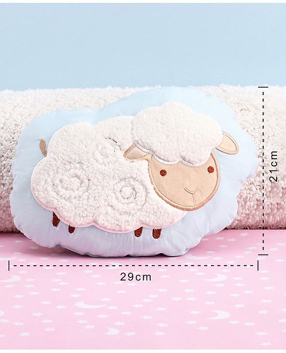 Babyhug Sheep Shape Cuddle Pillow - White & Green