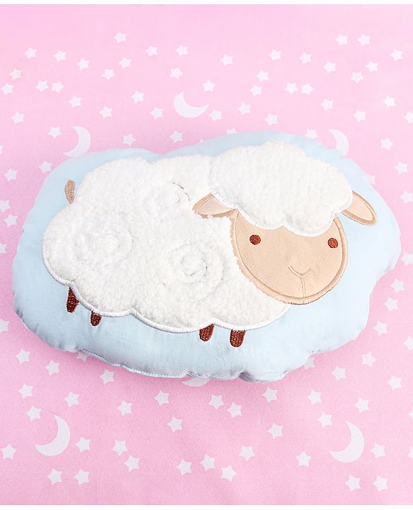Babyhug Sheep Shape Cuddle Pillow - White & Green