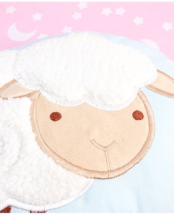 Babyhug Sheep Shape Cuddle Pillow - White & Green