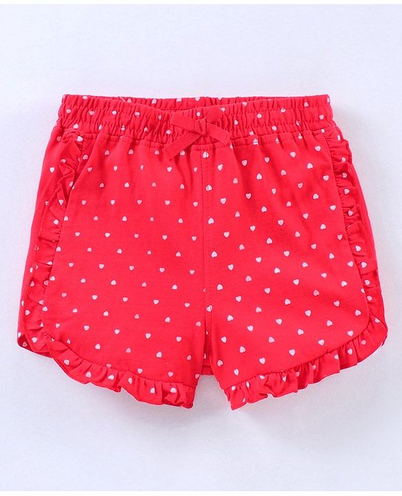 Pine Kids Mid Thigh Organic Cotton Biowashed Shorts Pack of 2 - Red Green