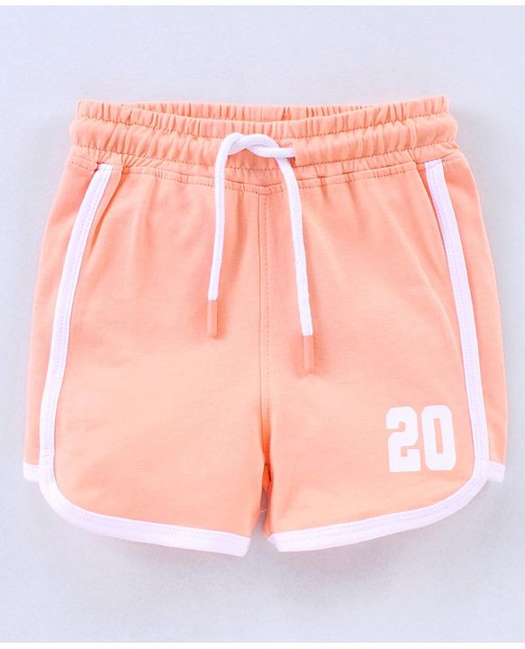 Pine Kids Mid Thigh Organic Cotton Biowashed Shorts Pack of 2 - Peach Green