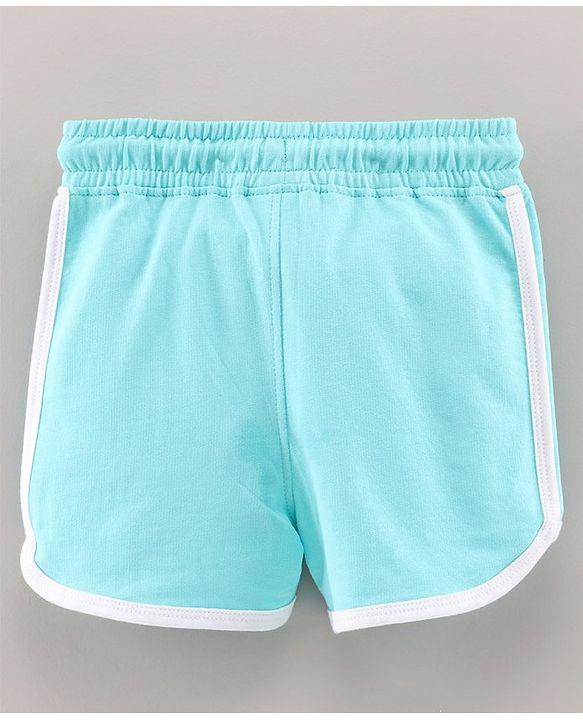 Pine Kids Knee Length Solid Color Shorts with Organic Cotton and Biowash - Blue Pink