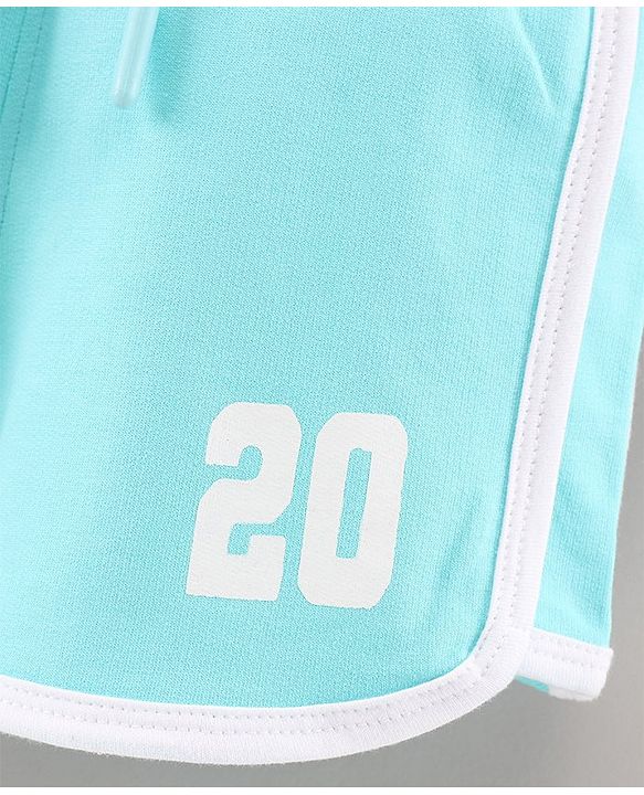 Pine Kids Knee Length Solid Color Shorts with Organic Cotton and Biowash - Blue Pink