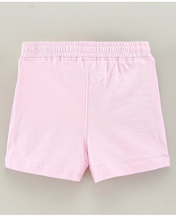 Pine Kids Knee Length Solid Color Shorts with Organic Cotton and Biowash - Blue Pink