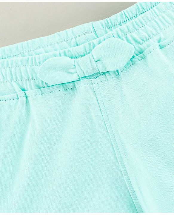 Pine Kids Knee Length Solid Color Shorts with Organic Cotton and Biowash - Blue Pink