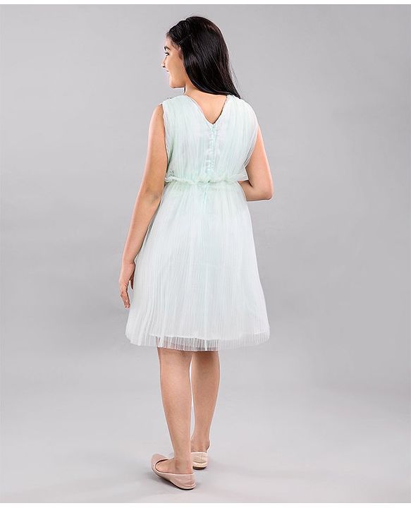 Pine Kids Sleeveless Partywear Dress Sequin Embellished - Blue
