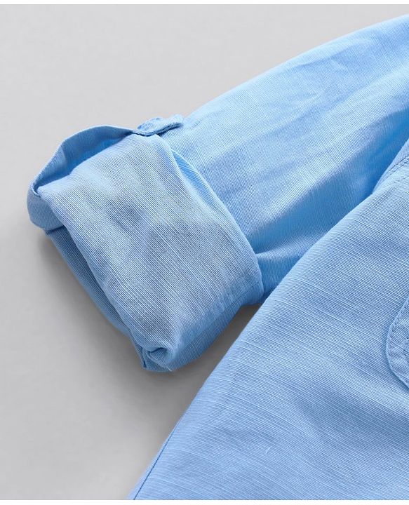 Pine Kids Half Sleeves Biowashed Solid T-Shirt and Shorts Set - Blue