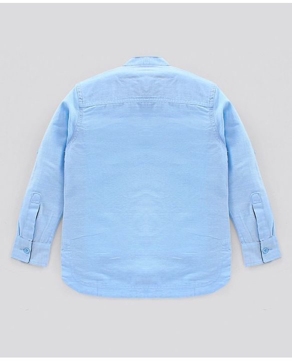 Pine Kids Half Sleeves Biowashed Solid T-Shirt and Shorts Set - Blue