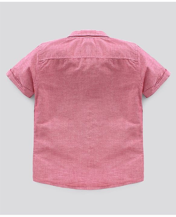 Pine Kids Half Sleeve Shirt and Shorts Set with Bow - Pink Navy