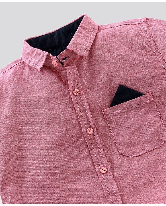 Pine Kids Half Sleeve Shirt and Shorts Set with Bow - Pink Navy