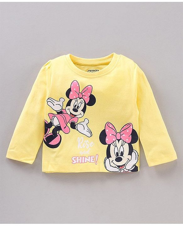 Babyhug Full Sleeves Night Suit Disney Print - Yellow Pink
