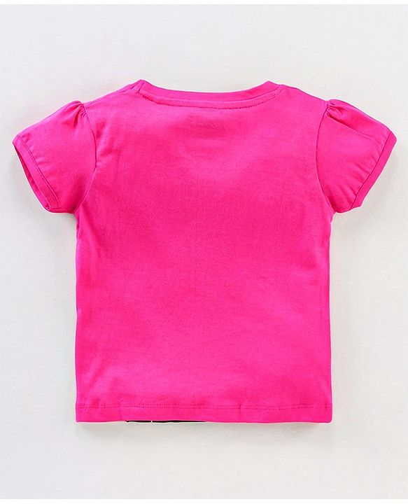 Babyhug Short Sleeves Night Suit Disney Print - Pink